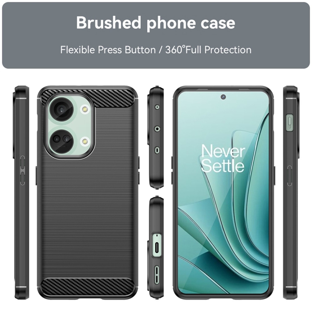 Husa pentru OnePlus Nord 3 - Techsuit Carbon Silicone - Black