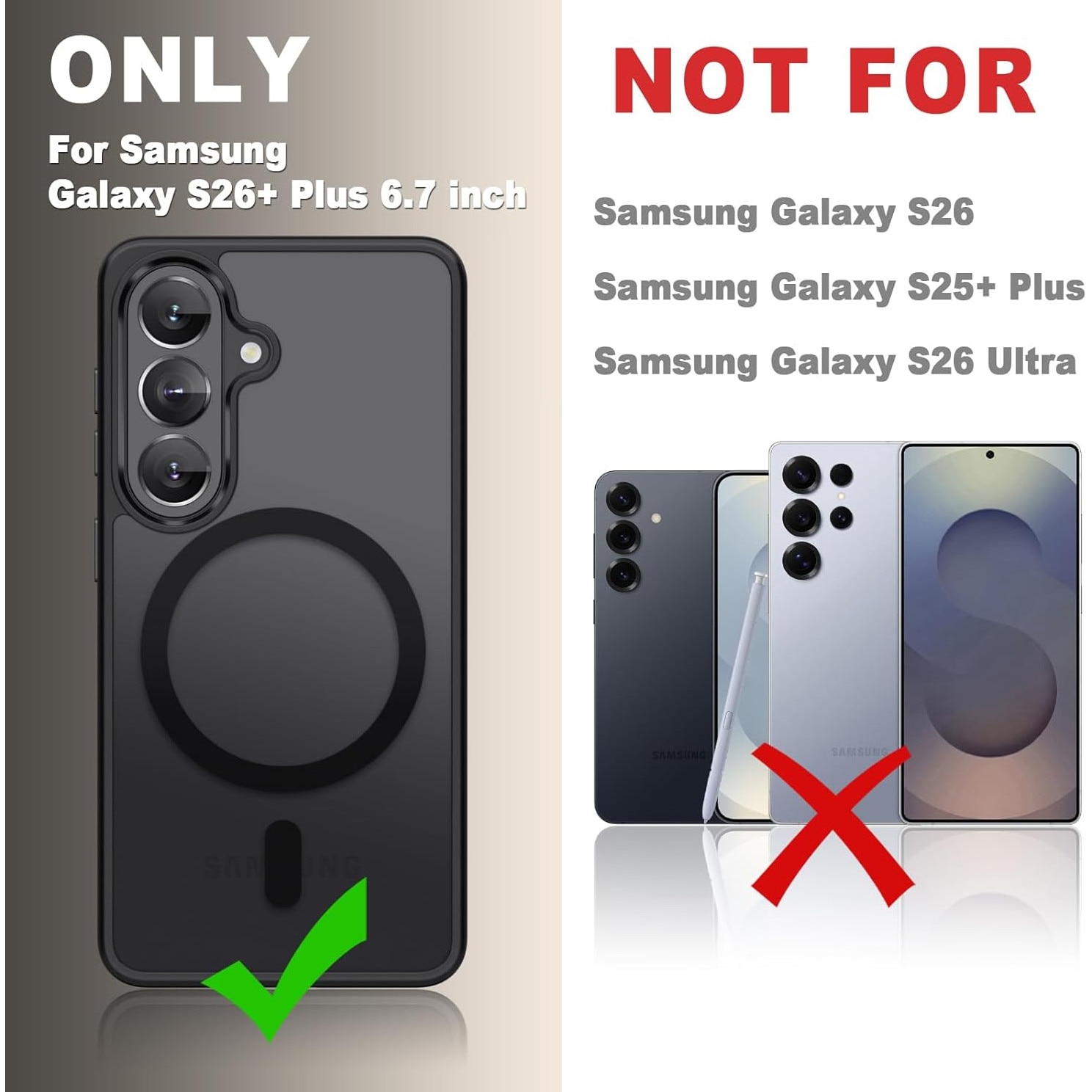 Husa Magnetica MagSafe Anti Soc MOGU pentru Samsung Galaxy S26 Plus 5G Magneti Incorporati, Anti Ingalbenire, Protectie Militara, Incarcare Wireless, Subtire, Anti Zgarieturi 6.7 Inch, TPU + Silicon, Negru