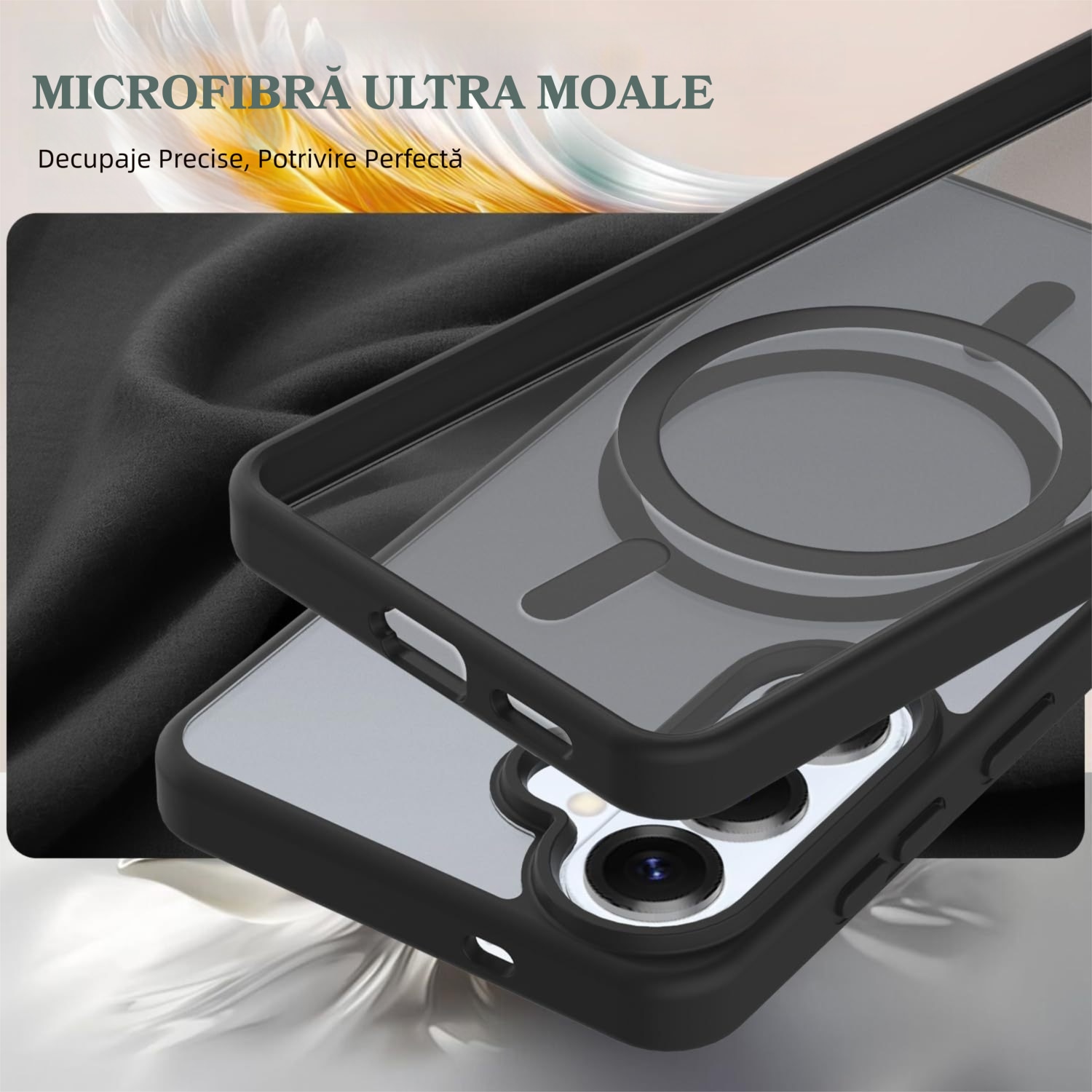 Husa Magnetica MagSafe Anti Soc MOGU pentru Samsung Galaxy S26 Plus 5G Magneti Incorporati, Anti Ingalbenire, Protectie Militara, Incarcare Wireless, Subtire, Anti Zgarieturi 6.7 Inch, TPU + Silicon, Negru