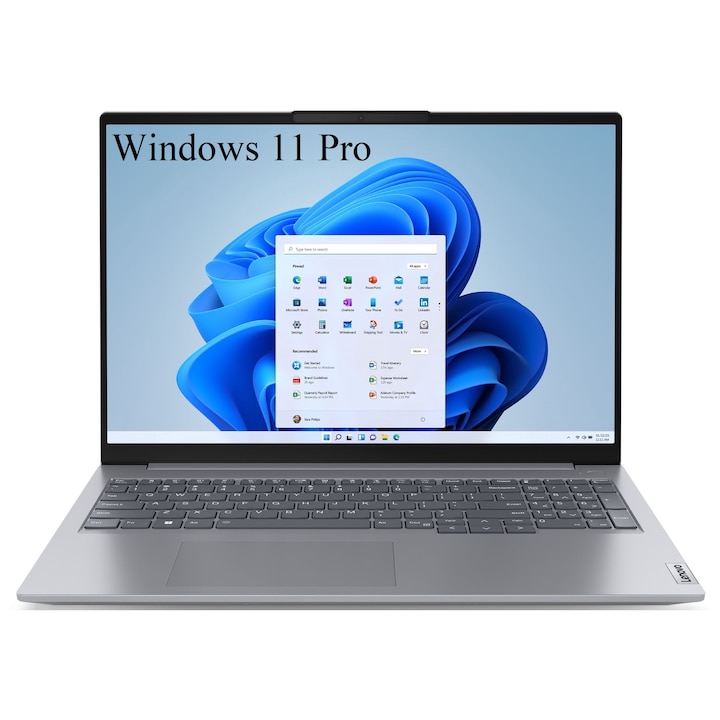 Laptop Lenovo ThinkBook 16 G7 ARP, 16" WUXGA 1920x1200 IPS 300nits, AMD Ryzen 5 7535HS 6-core, 32 GB DDR5, 512 GB SSD m2 PCIe, AMD Radeon 660M Graphics, Windows 11 Pro, Aluminium Case 1.70 kg Arctic Grey