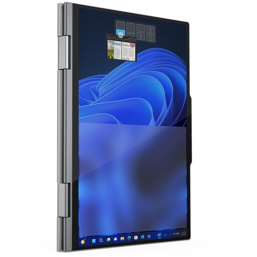 Laptop Lenovo ThinkPad X1 2-in-1 Gen 9 cu procesor Intel® Core Ultra 7 155U pana la 4.8GHz, 14" WUXGA, IPS, Touch, 16GB LPDDR5x RAM, 512GB SSD, Intel® Graphics, Windows® 11 Pro, Grey, 3y on-site Premium Care