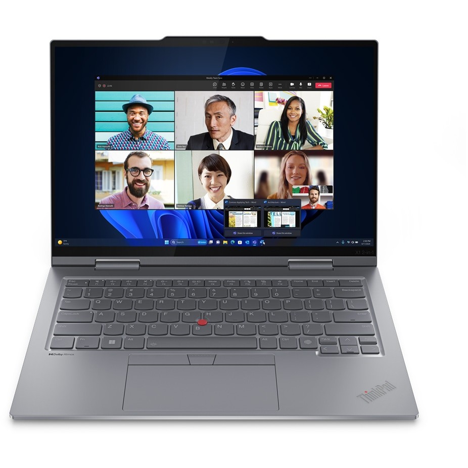 Laptop Lenovo ThinkPad X1 2-in-1 Gen 9 cu procesor Intel® Core Ultra 7 155U pana la 4.8GHz, 14" WUXGA, IPS, Touch, 16GB LPDDR5x RAM, 512GB SSD, Intel® Graphics, Windows® 11 Pro, Grey, 3y on-site Premium Care