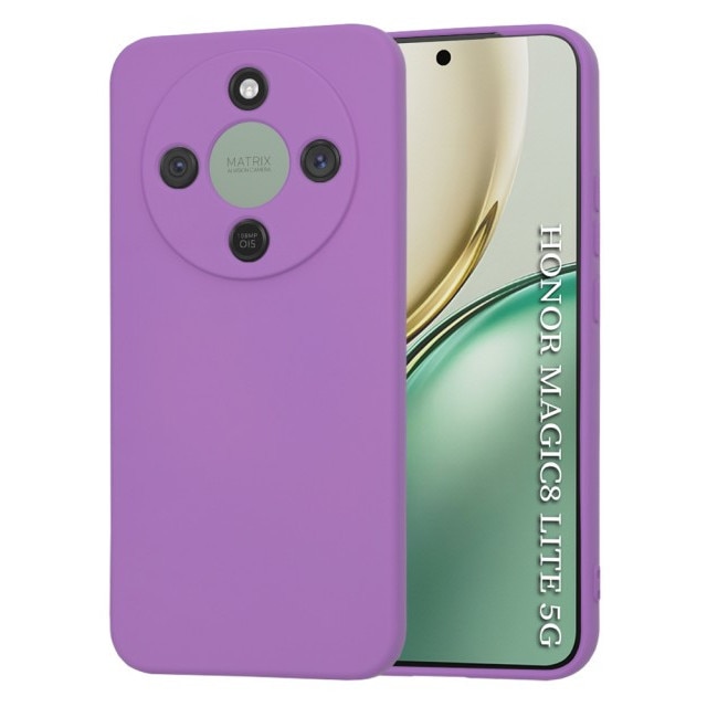 Husa Upzz® No Logo Compatibila Cu Honor Magic 8 Lite, Protectie La Camere, Alcantara La Interior, Purple