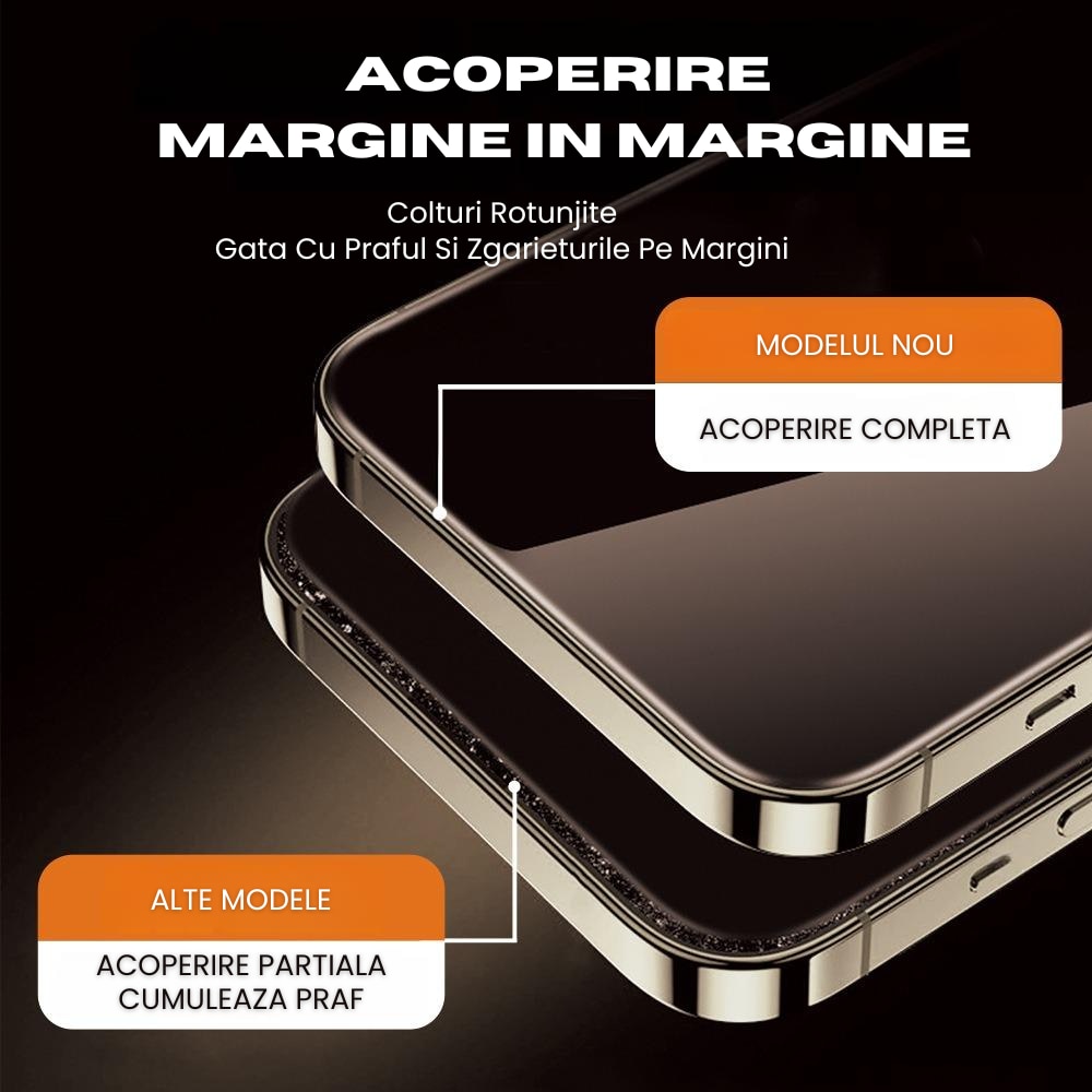 Set 2 Folii Pentru iPhone 15 Transparent Fara Margini Negre, Sticla Securizata, Ez Fit instalare usoara cu EASYAPP pentru indepartarea prafului, SLSpeed, Anti-zgarieturi, Anti-amprenta, anti-explozie, Anti-soc