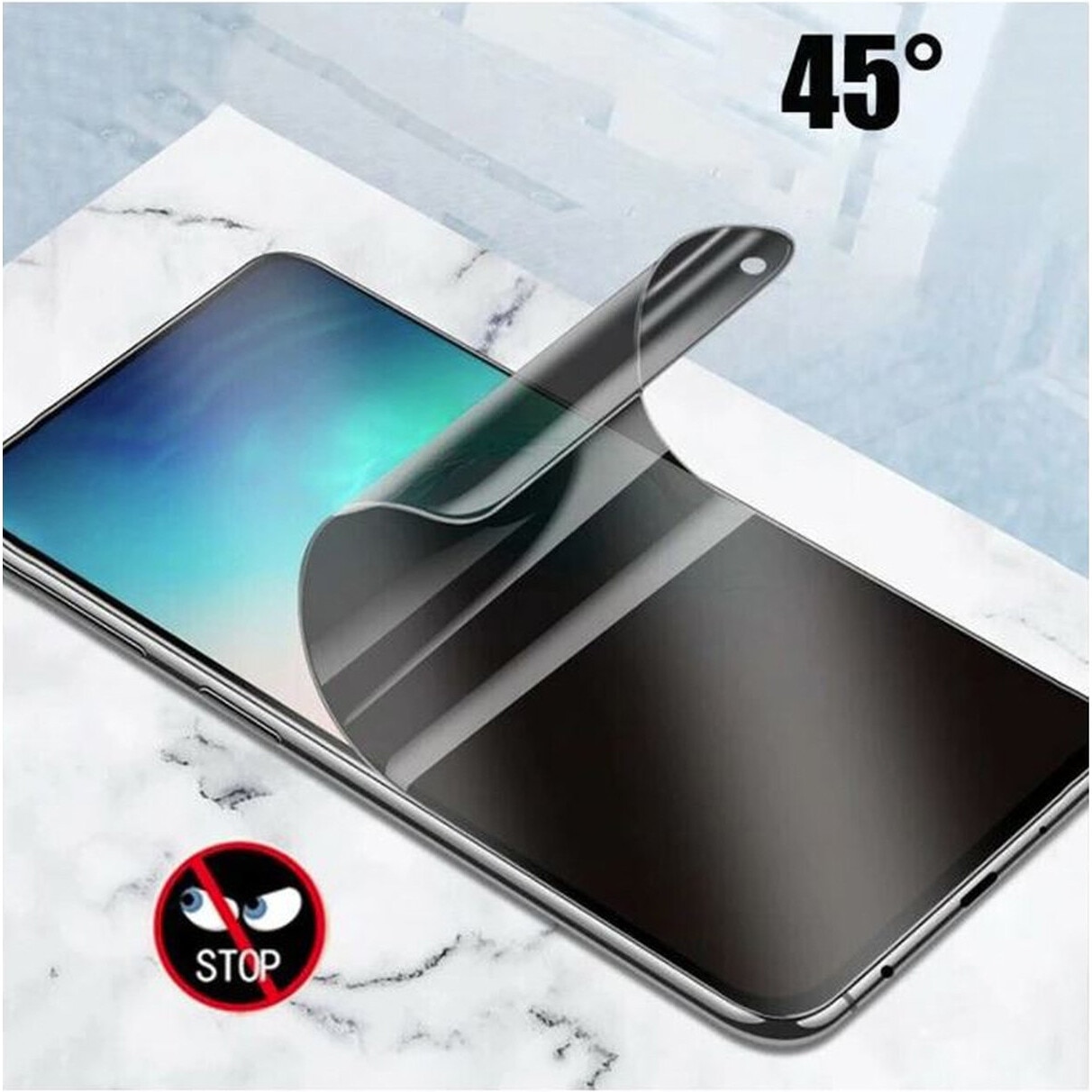 Folie Protectie din Silicon Privacy full screen pentru Oppo Reno 12 5G