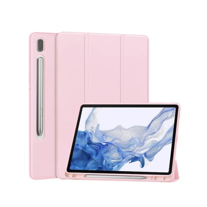Husa Upzz TechSuit Flex Compatibila Cu Samsung Galaxy Tab S6 Lite (2020/2022/2024), Suport Pen, Functie Stand, Roz