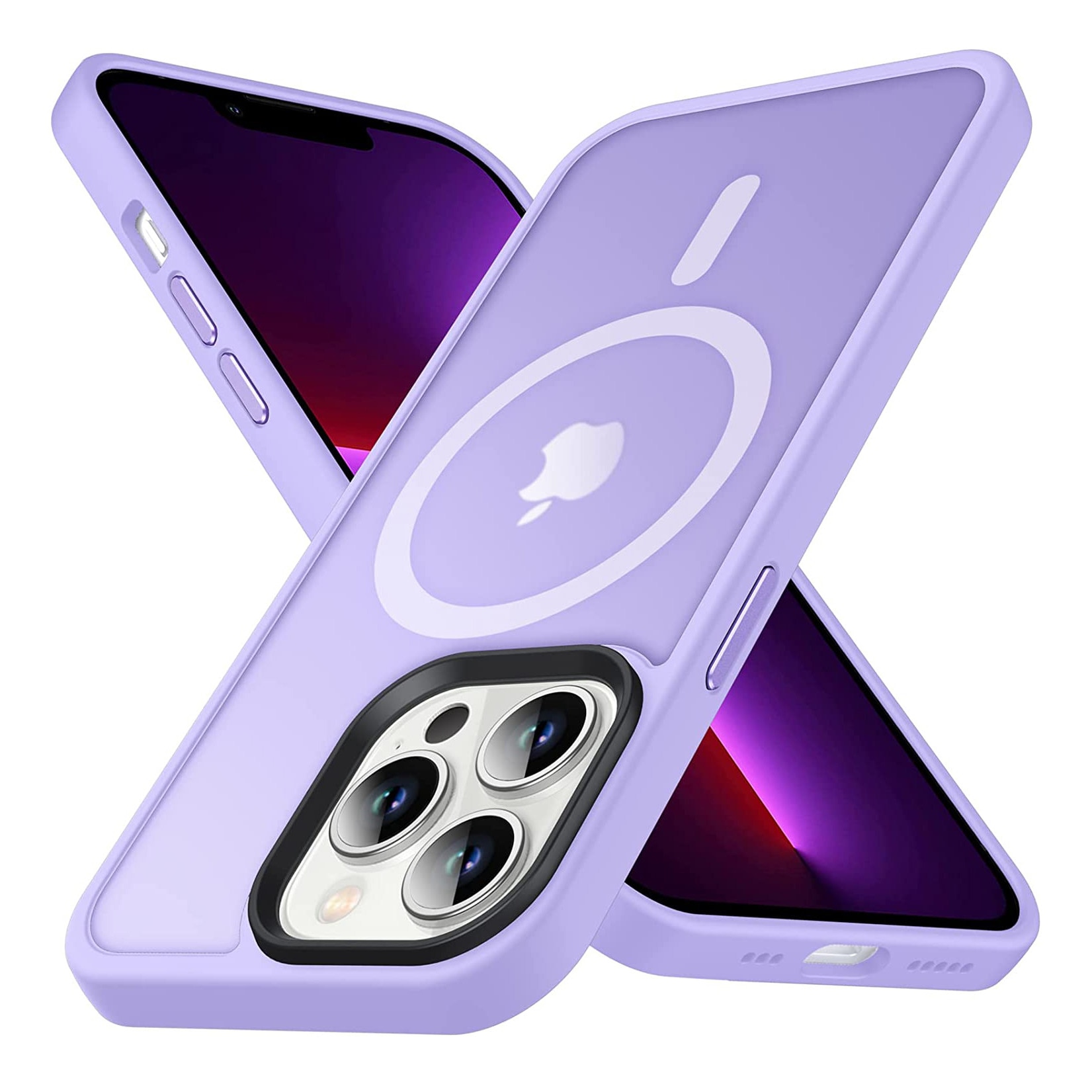 Husa pentru IPhone 13 PRO, MobileSmart MagSafe, Hybrid ultra slim, carcasa spate Antisoc, hardcase, Purple