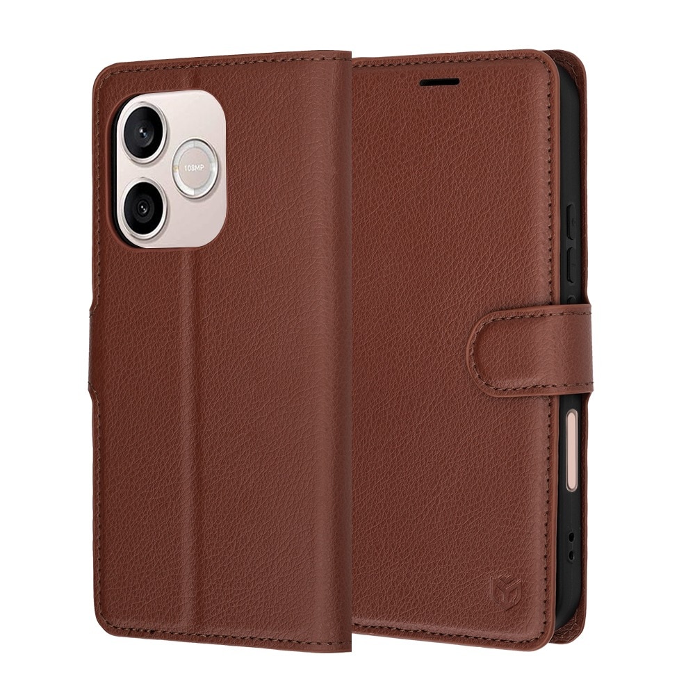 Husa pentru Honor 600 Lite Tip Carte, Leather Folio, Functie de Stand, Calitate Premium, Antisoc, Protectie Sporita, Maro