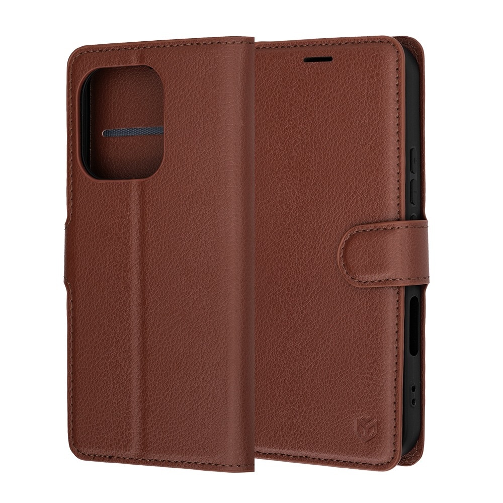 Husa pentru Honor 600 Lite Tip Carte, Leather Folio, Functie de Stand, Calitate Premium, Antisoc, Protectie Sporita, Maro