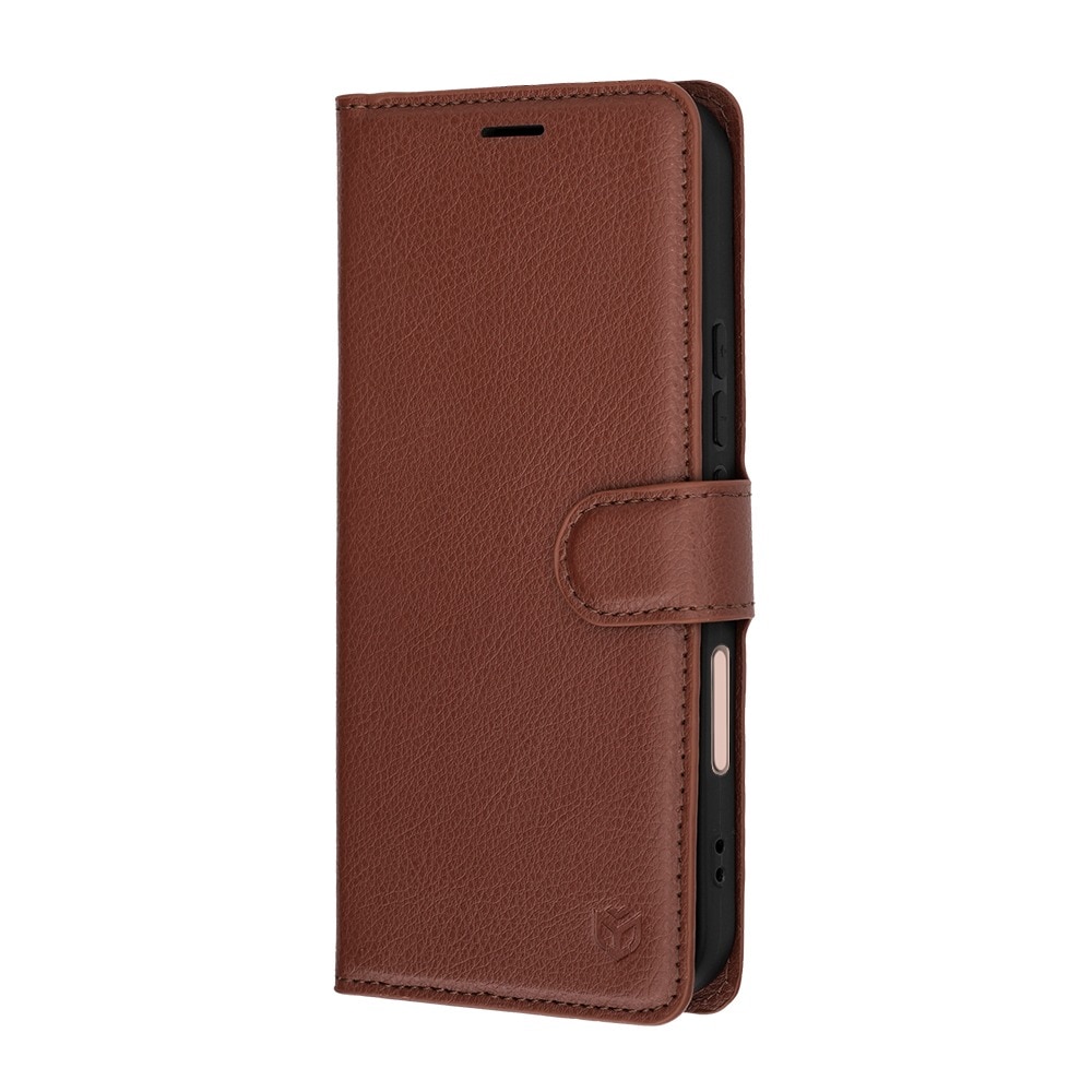 Husa pentru Honor 600 Lite Tip Carte, Leather Folio, Functie de Stand, Calitate Premium, Antisoc, Protectie Sporita, Maro