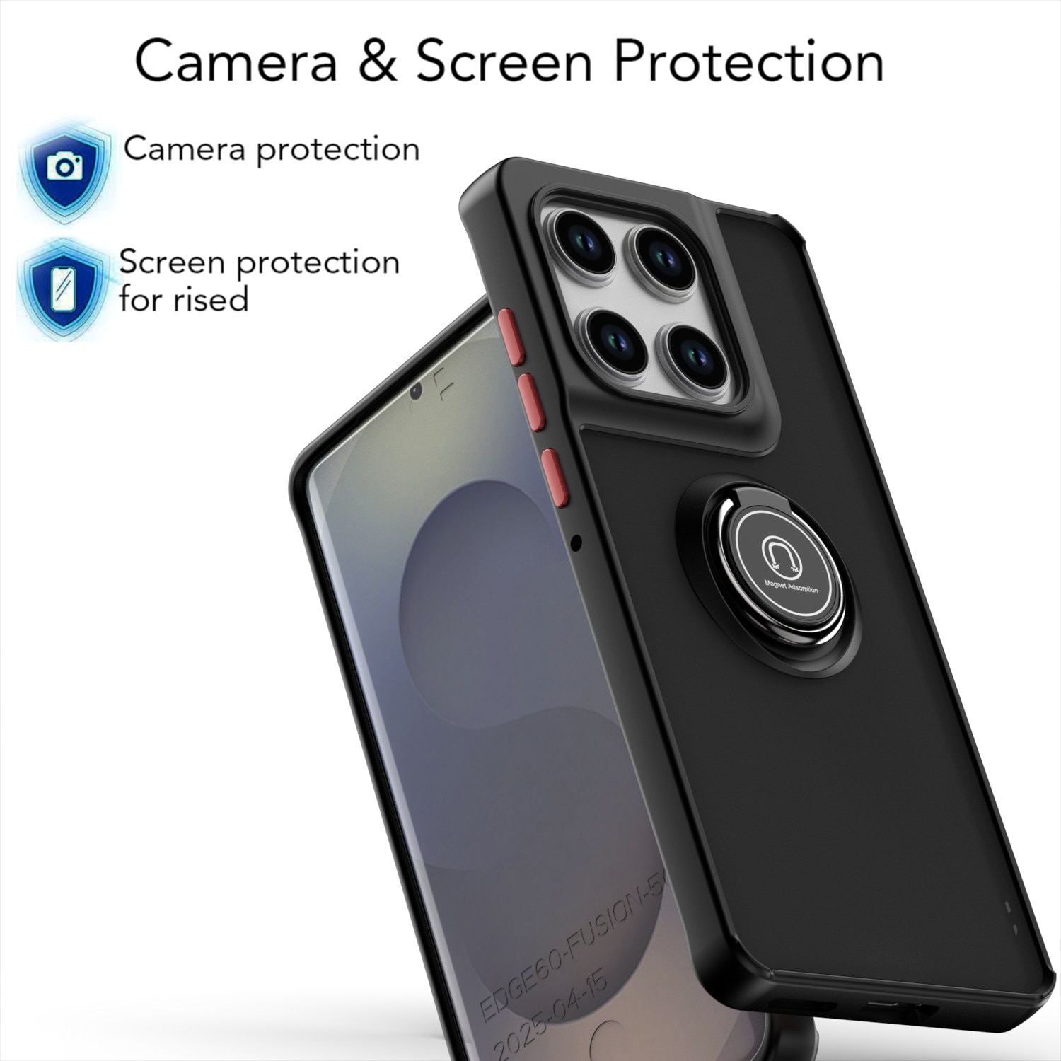 Husa telefon, compatibil cu Motorola Edge 60 Pro 5G, TPU, Negru