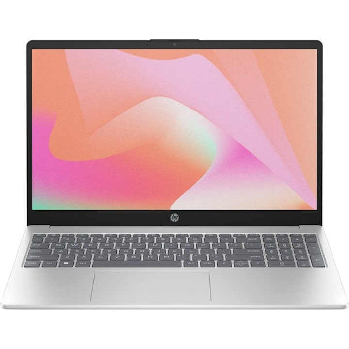 Laptop HP 15-fc0029nq, AMD Ryzen 3 7320U pana la 4.1GHz, 15.6" Full HD, 8GB, SSD 512GB, AMD Radeon Graphics, Free DOS, Argintiu