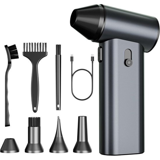 Aspirator fara fir puternic, 130.000 RPM, 180W, set multifunctional, 4 duze, 3 perii de curatare, aluminiu, 6000mAh