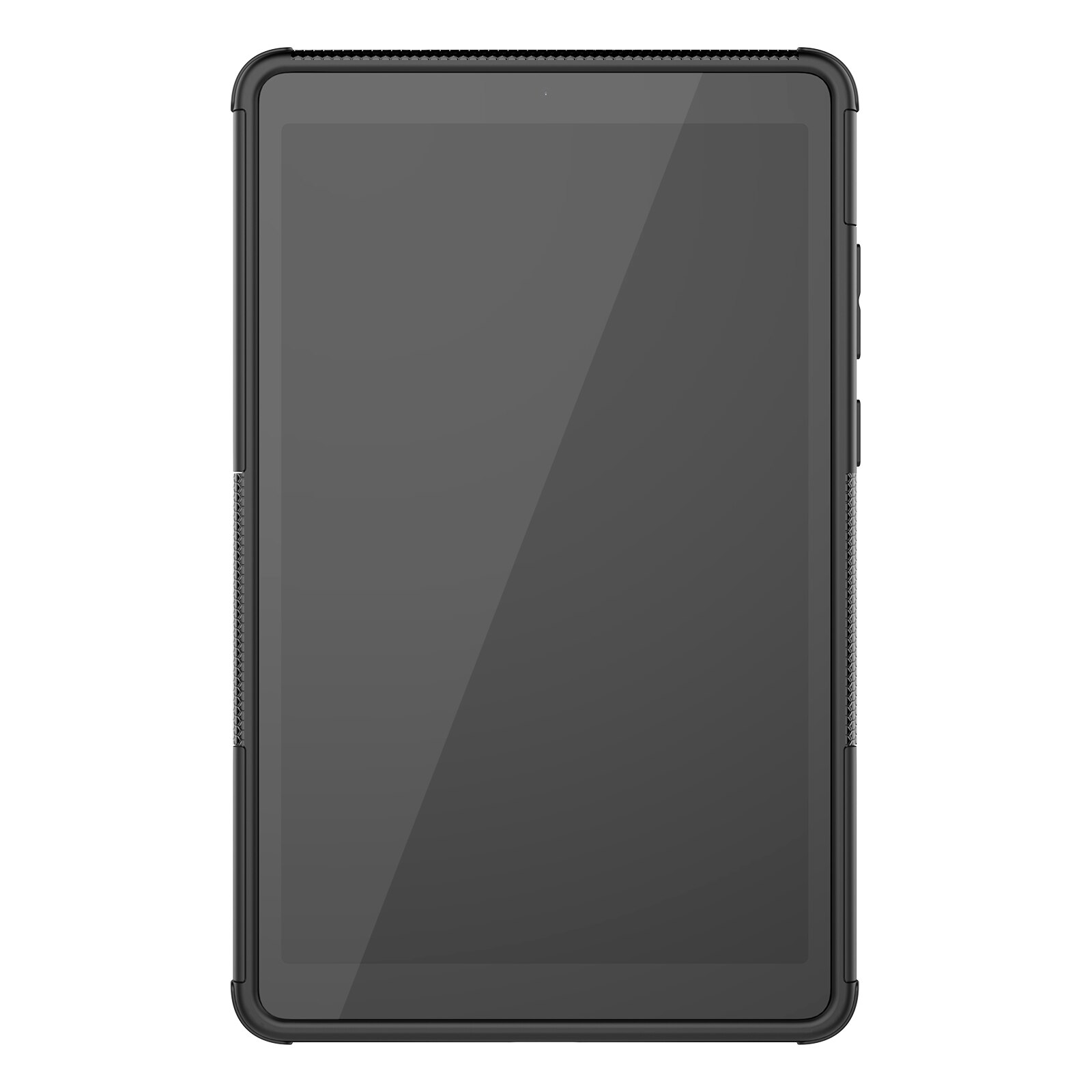 Husa tableta pentru Lenovo Tab M8 3rd Gen 8506 / M8 HD 8505, textura cauciucata antishoc TPU+PC cu suport(Negru)