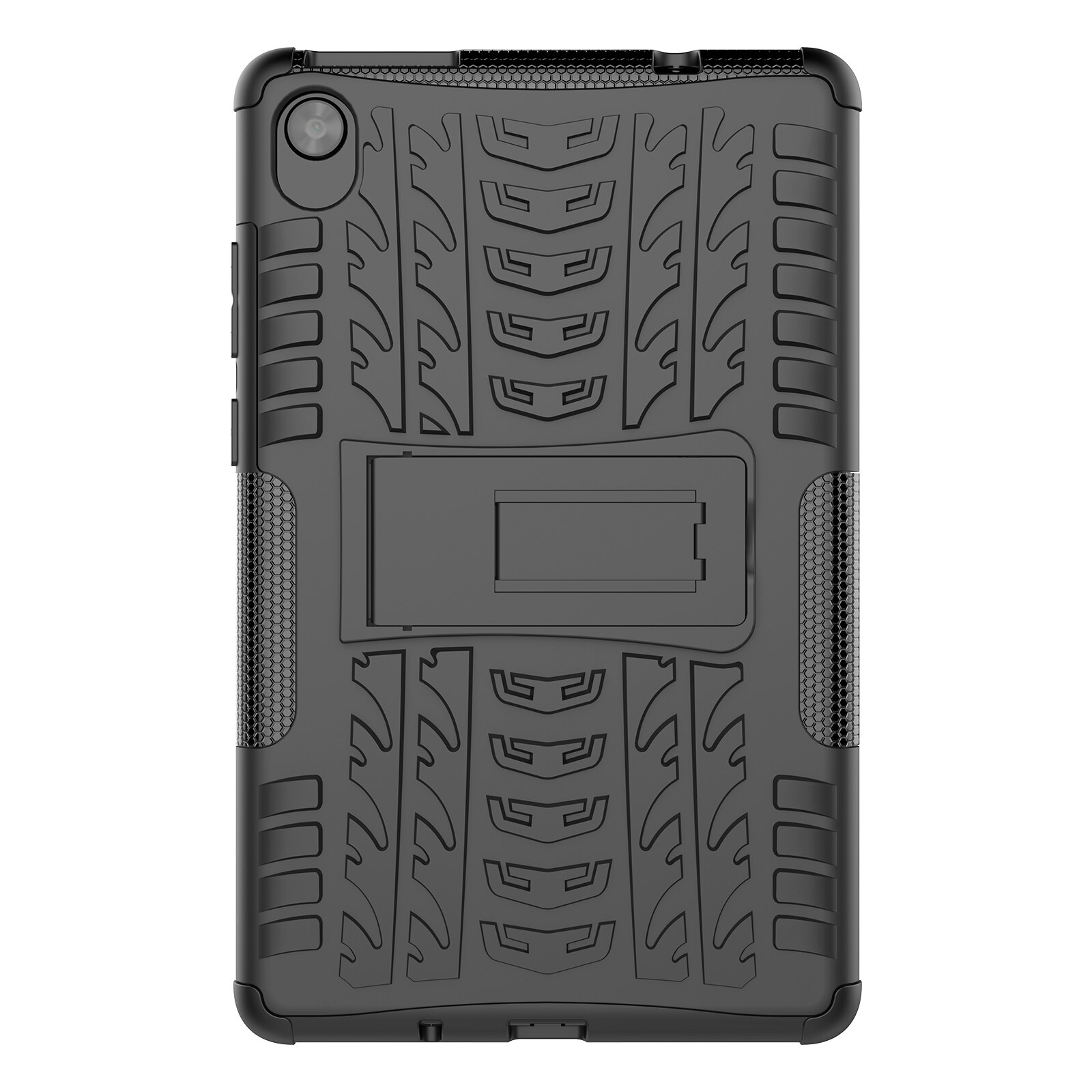 Husa tableta pentru Lenovo Tab M8 3rd Gen 8506 / M8 HD 8505, textura cauciucata antishoc TPU+PC cu suport(Negru)