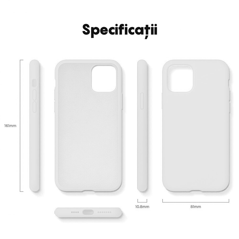 Husa CASEY STUDIOS™ compatibila cu iPhone 11 Pro Max, Soft Silicone Premium, Microfibra in Interior, Alb, de Protectie, Ultra Slim, pentru Incarcare Wireless, Margini Ridicate de Protectia Ecranului si a Camerelor