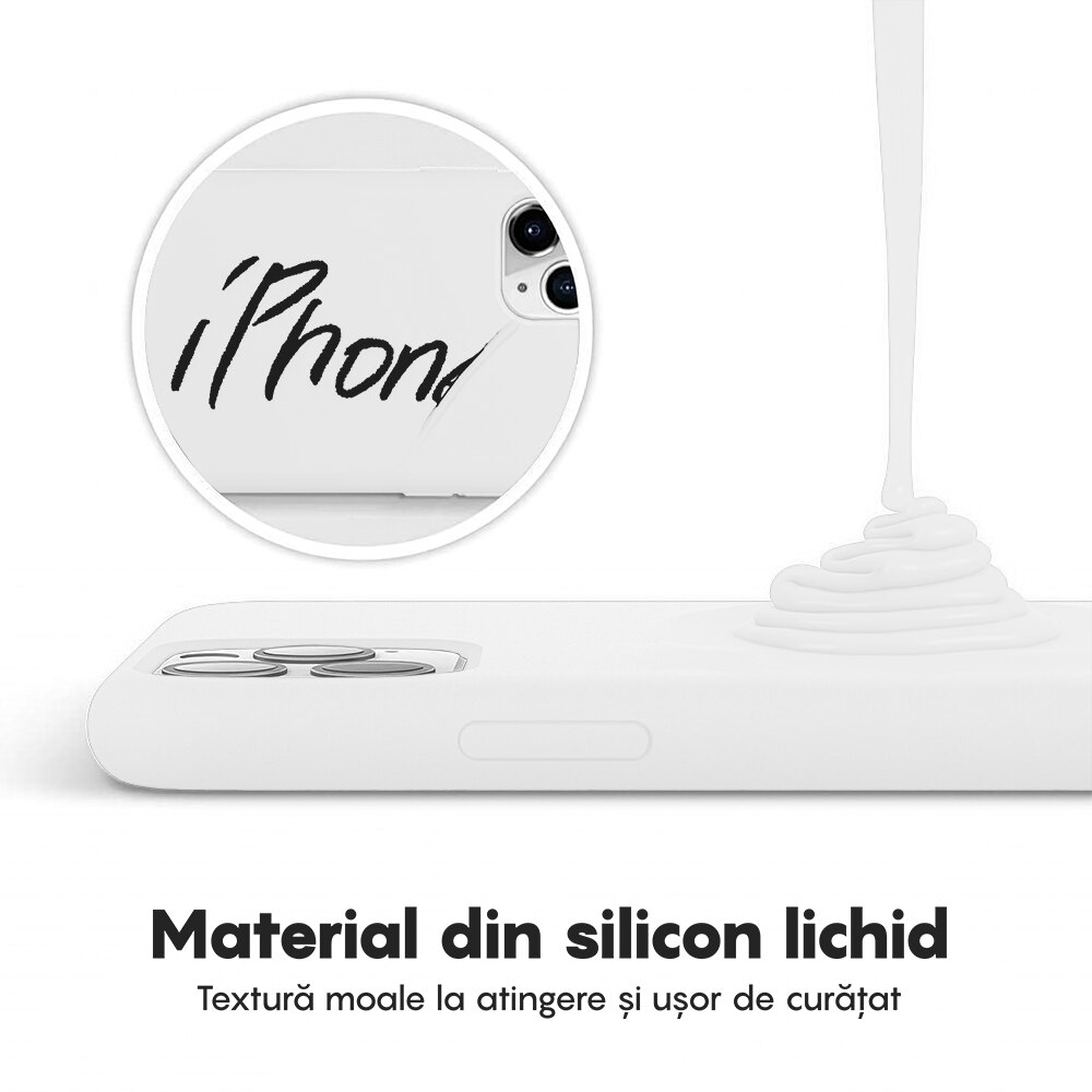 Husa CASEY STUDIOS™ compatibila cu iPhone 11 Pro Max, Soft Silicone Premium, Microfibra in Interior, Alb, de Protectie, Ultra Slim, pentru Incarcare Wireless, Margini Ridicate de Protectia Ecranului si a Camerelor