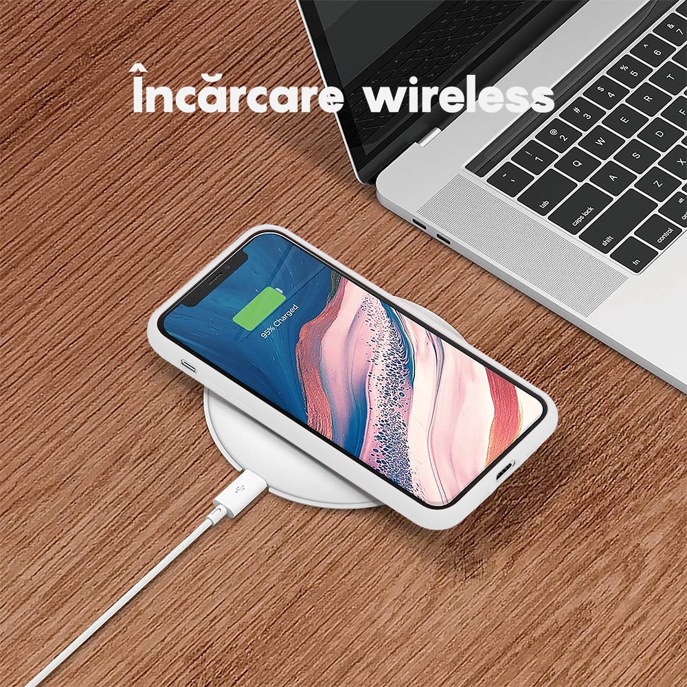 Husa CASEY STUDIOS™ compatibila cu iPhone 11 Pro Max, Soft Silicone Premium, Microfibra in Interior, Alb, de Protectie, Ultra Slim, pentru Incarcare Wireless, Margini Ridicate de Protectia Ecranului si a Camerelor