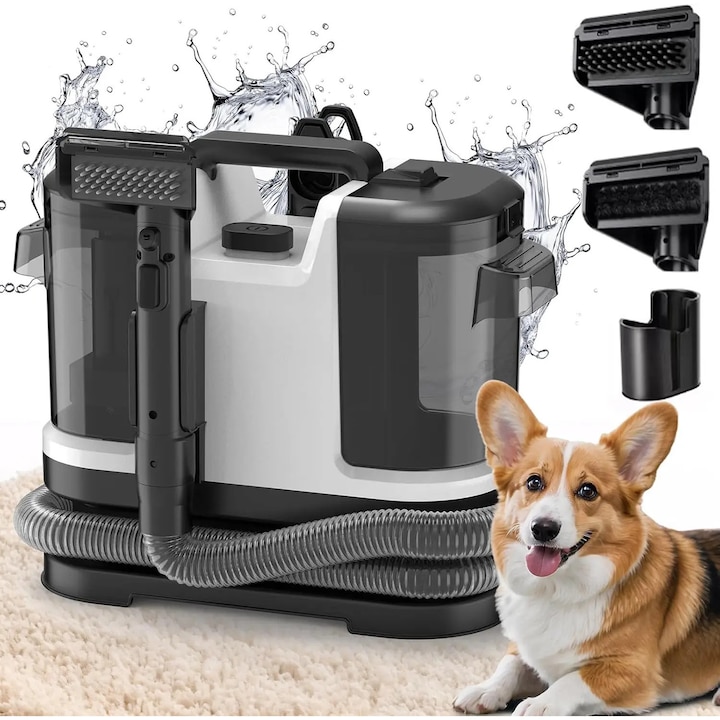 Aspirator portabil, 12KPa, 500W, dimensiuni compacte, Negru / Alb