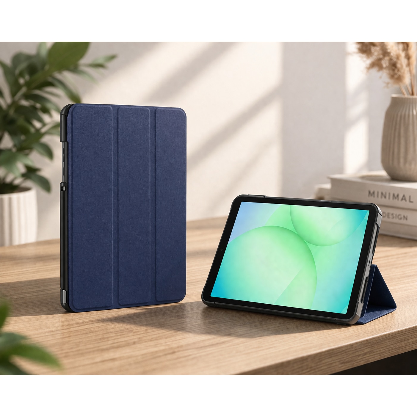 Husa tableta StandPro pentru Xiaomi Redmi Pad 2 Pro, Protectie 360°, Carcasa Rigida, Piele ECO, Anti-soc si Anti-zgarieturi, Albastru