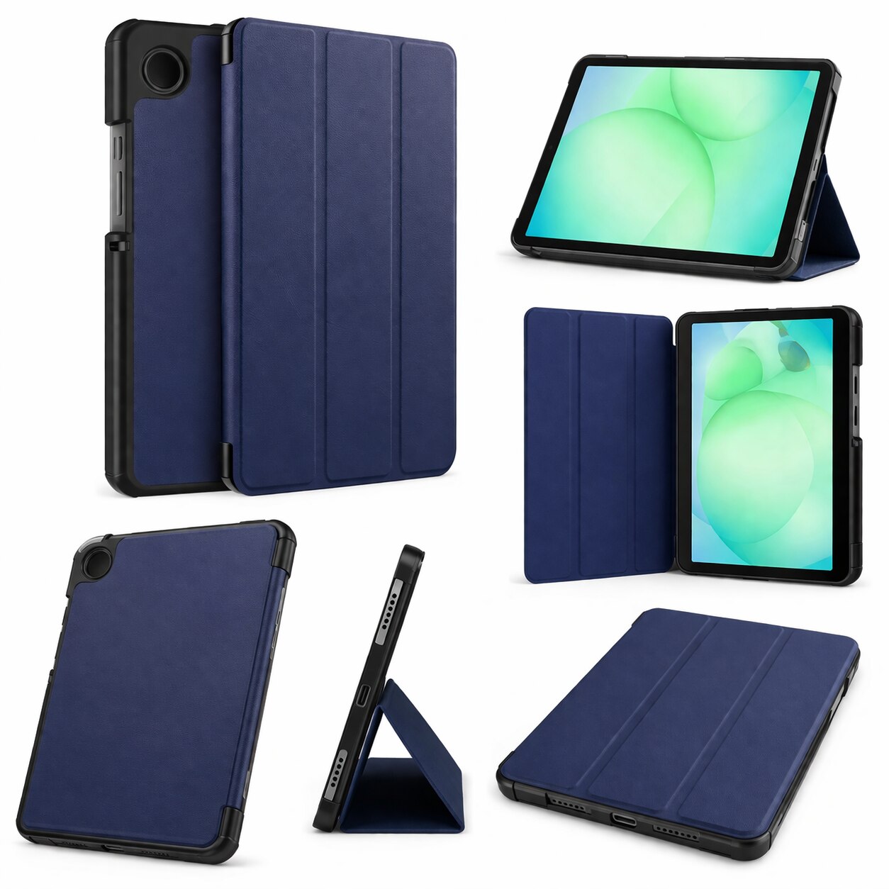 Husa tableta StandPro pentru Xiaomi Redmi Pad 2 Pro, Protectie 360°, Carcasa Rigida, Piele ECO, Anti-soc si Anti-zgarieturi, Albastru