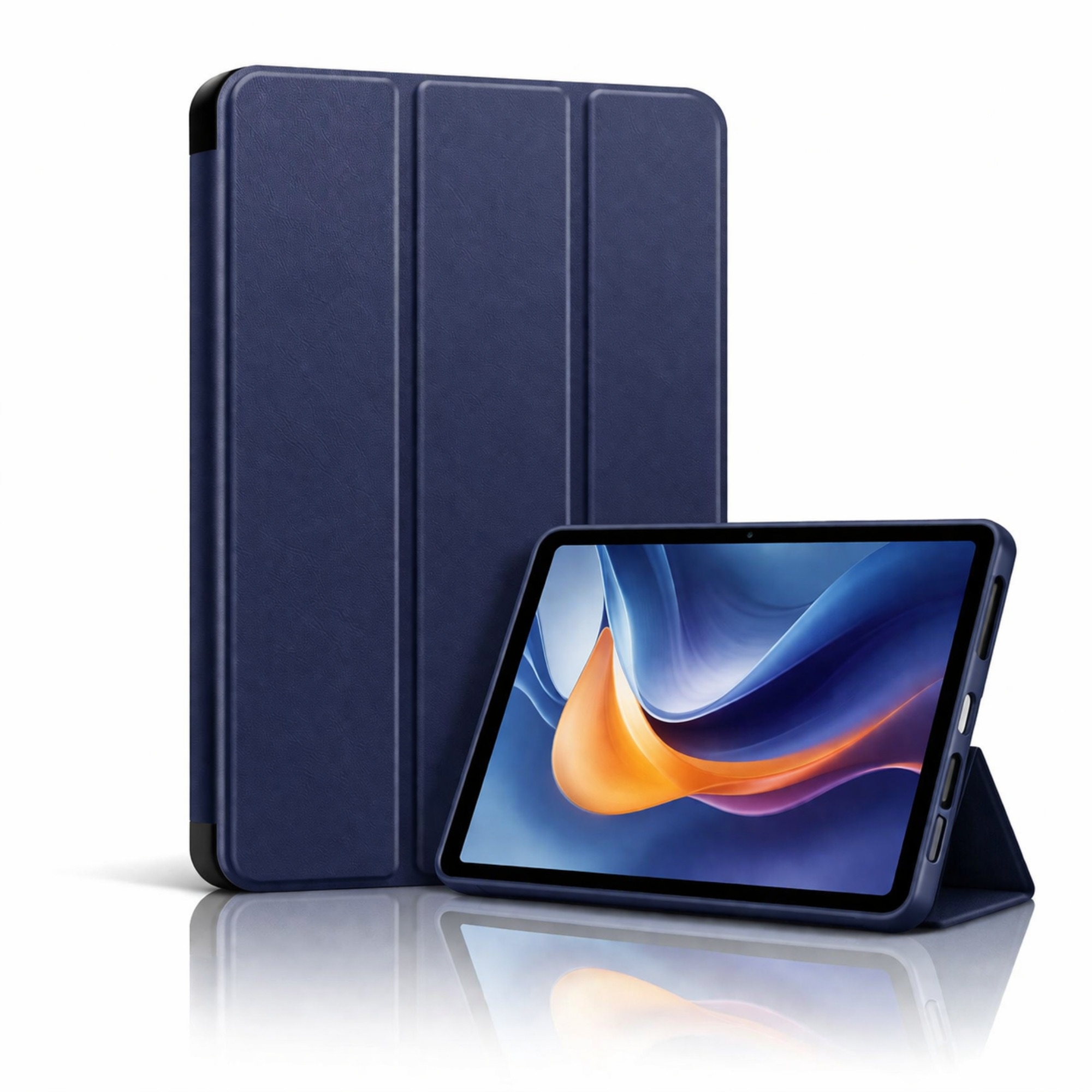 Husa tableta StandPro pentru Xiaomi Redmi Pad 2 Pro, Protectie 360°, Carcasa Rigida, Piele ECO, Anti-soc si Anti-zgarieturi, Albastru
