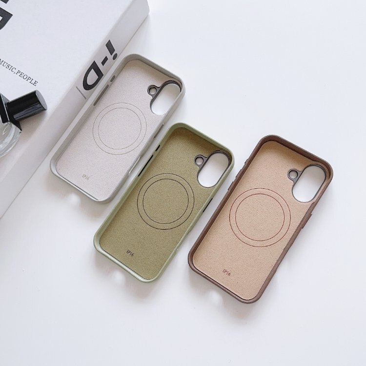 Husa de Protectie compatibila Apple iPhone 16 Plus, denim, MagSafe, protectie camere, megaMOBILE®, gri
