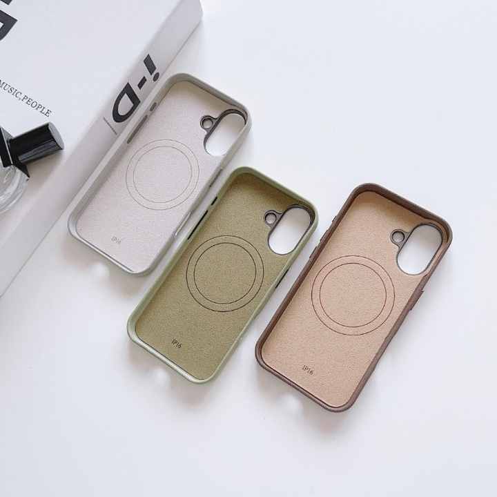 Husa de Protectie compatibila Apple iPhone 16 Plus, denim, MagSafe, protectie camere, megaMOBILE®, gri