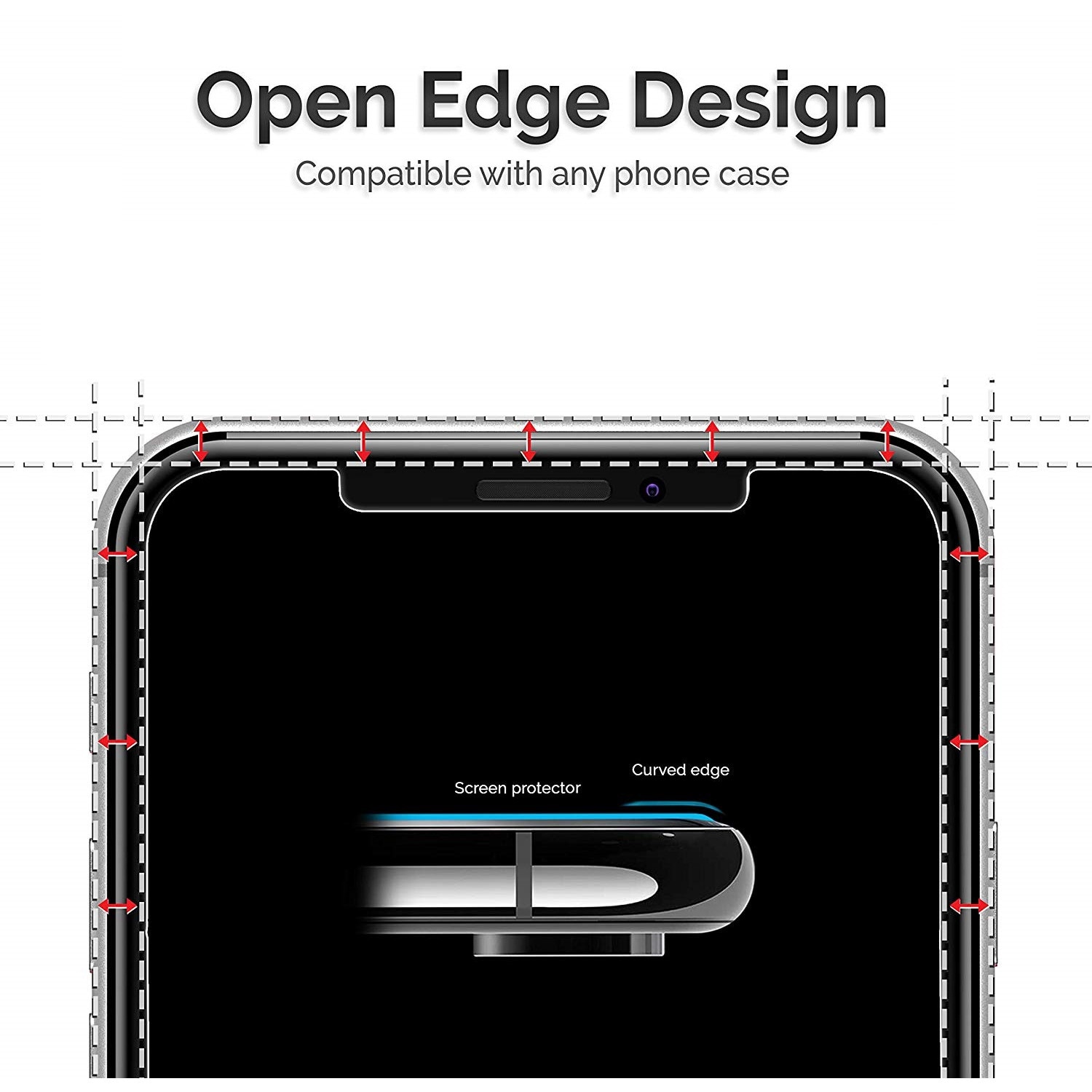 Folie de sticla, case friendly GloMax, pentru Apple iPhone XS MAX, Transparent