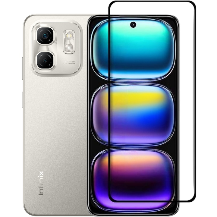 Folie protectie 3D pentru Infinix Hot 50i 4G, XGSM, 9H, 0,3mm, neagra