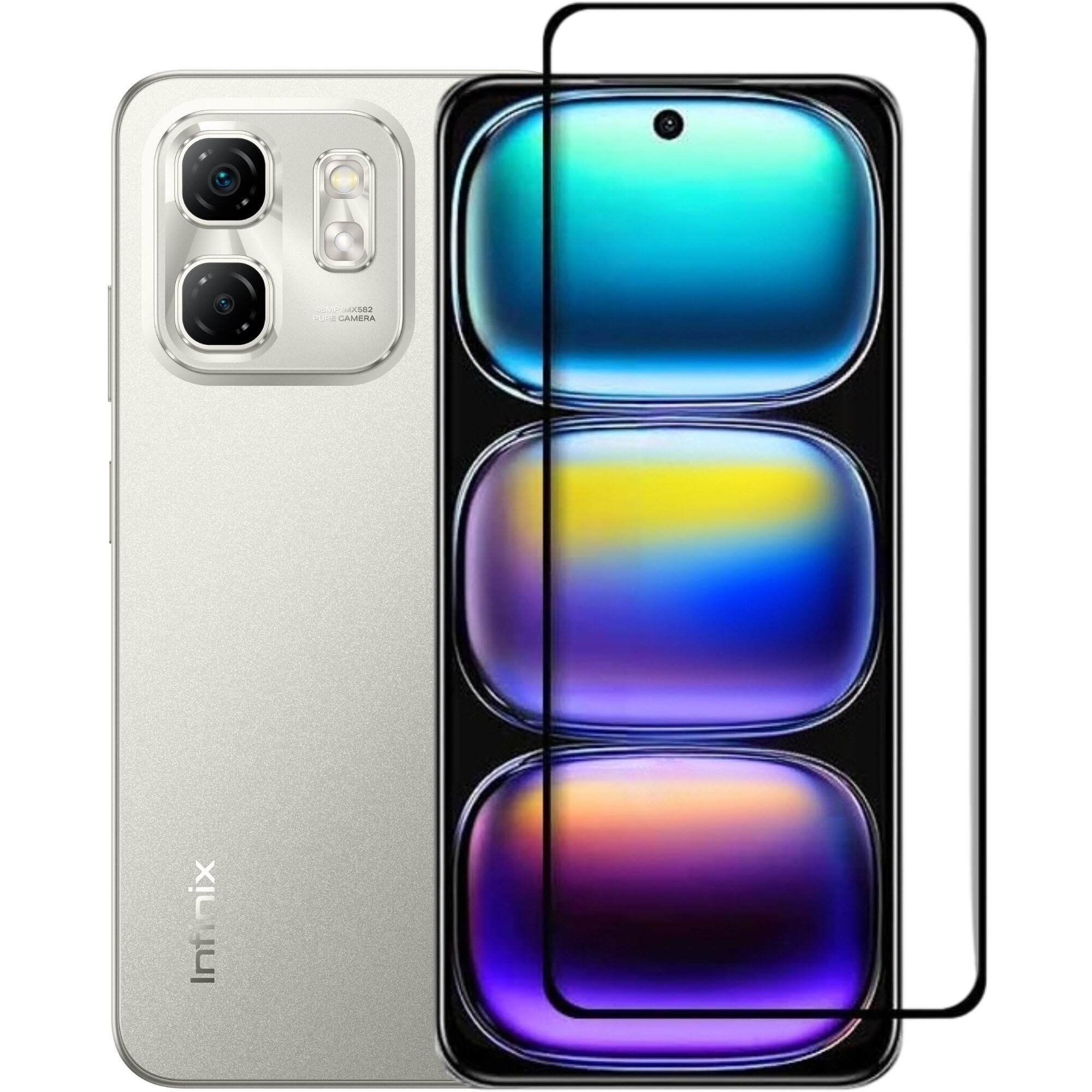 Folie protectie 3D pentru Infinix Hot 50i 4G, XGSM, 9H, 0,3mm, neagra