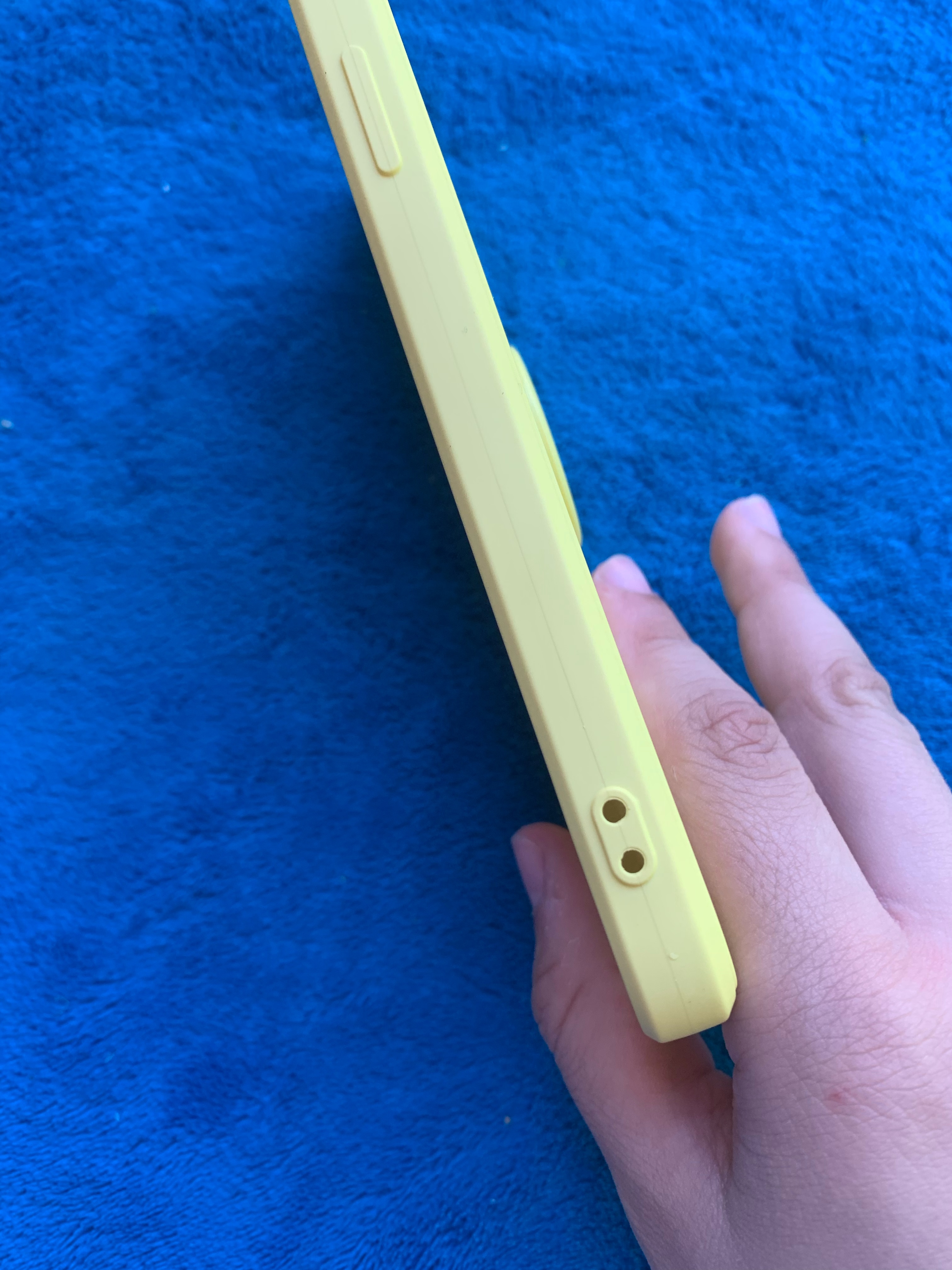 Husa protectie Flippy compatibila cu Apple iPhone XR Liquid Silicone Ring cu suport rotativ Albastru deschis