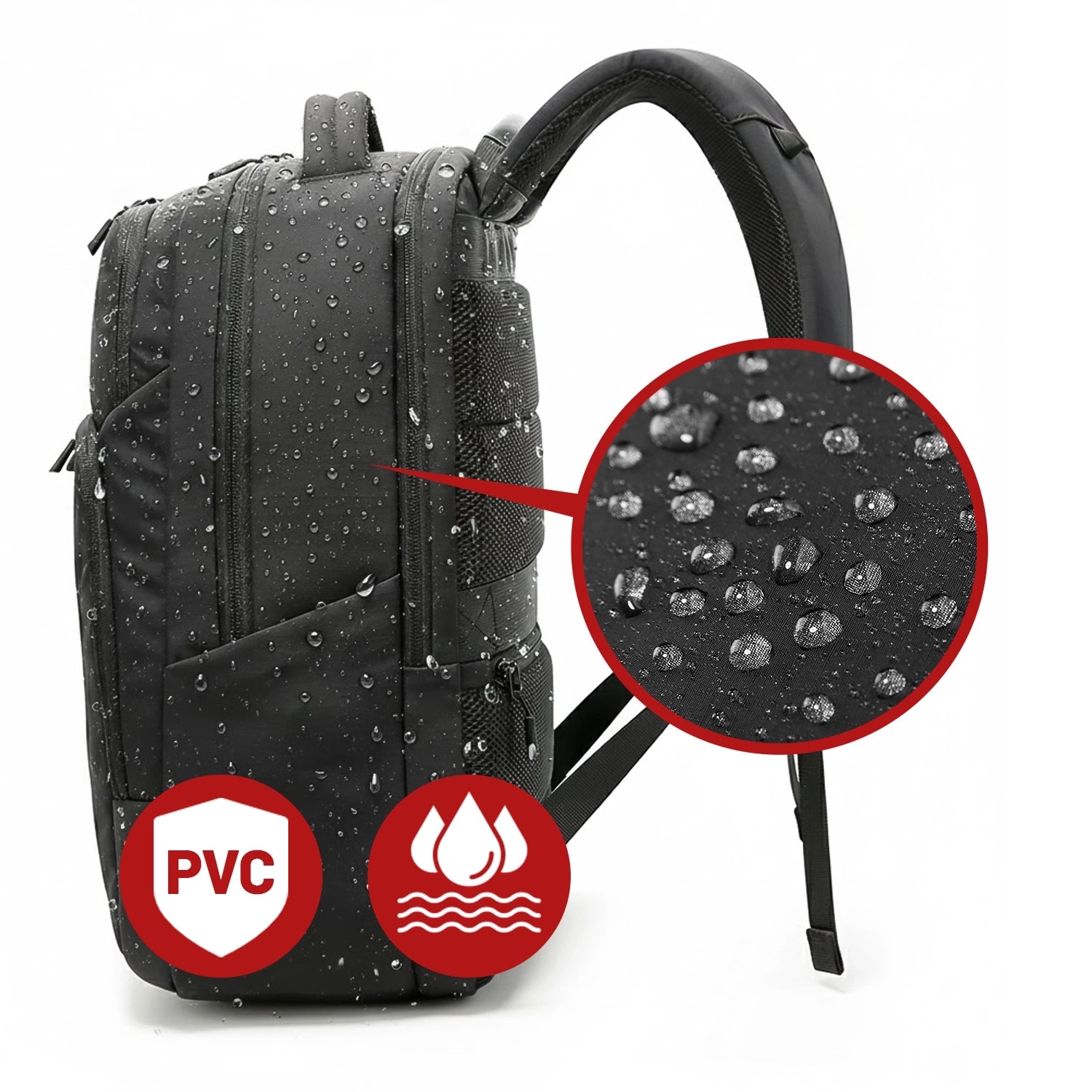 Rucsac laptop Bange 23L, impermeabil, pentru laptop 16,4", cu sistem BioAir, negru, 46x29x18cm