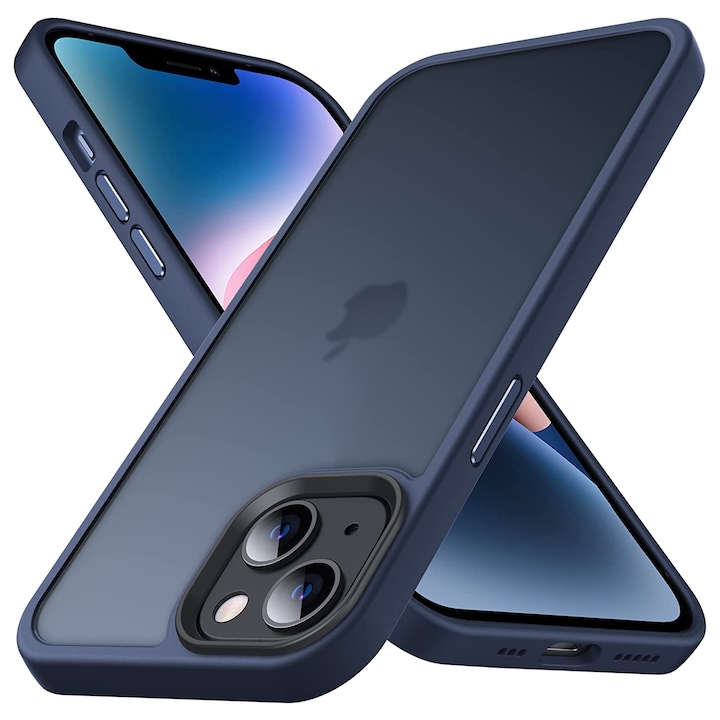 Husa pentru iPhone 13, MobileSmart, Hybrid ultra slim, carcasa spate Antisoc, Blue