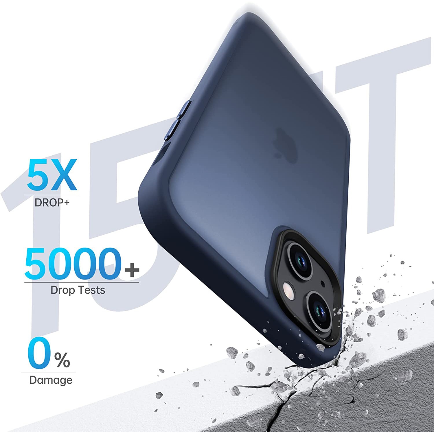 Husa pentru iPhone 13, MobileSmart, Hybrid ultra slim, carcasa spate Antisoc, Blue