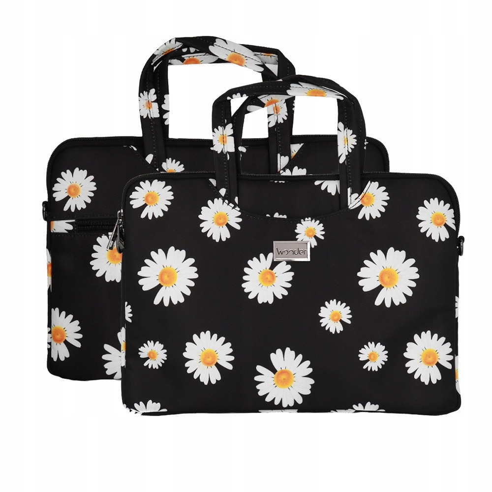 Geanta laptop Wonder, 13-14 inch, neagra, dimensiuni 34x23cm, super usoara, cu curea reglabila