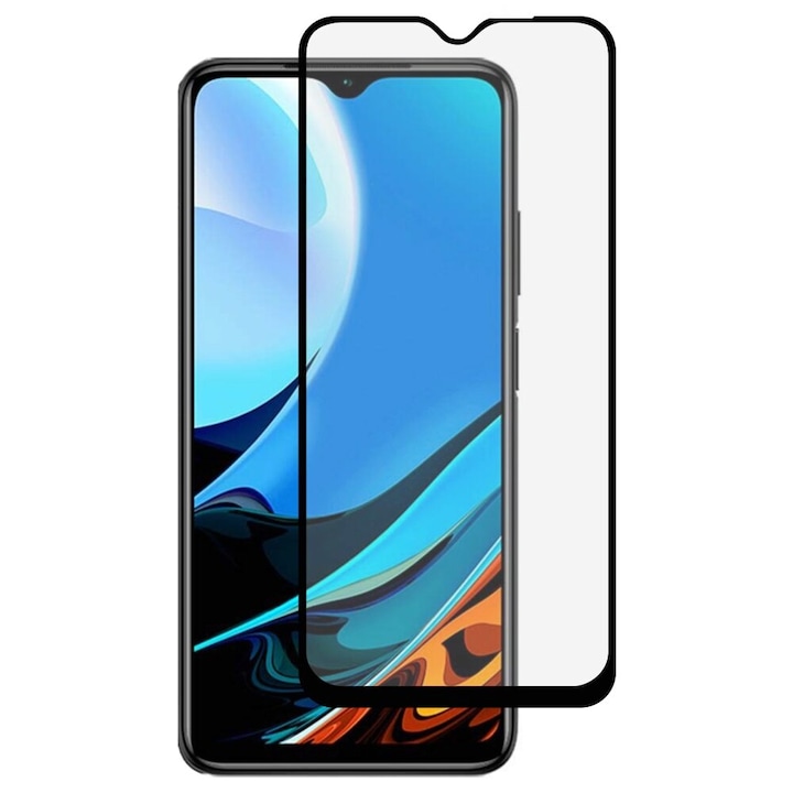 Folie Sticla Full Cover Premium pentru Xiaomi Redmi 9T / Poco M3, 5D, Full Glue, Negru