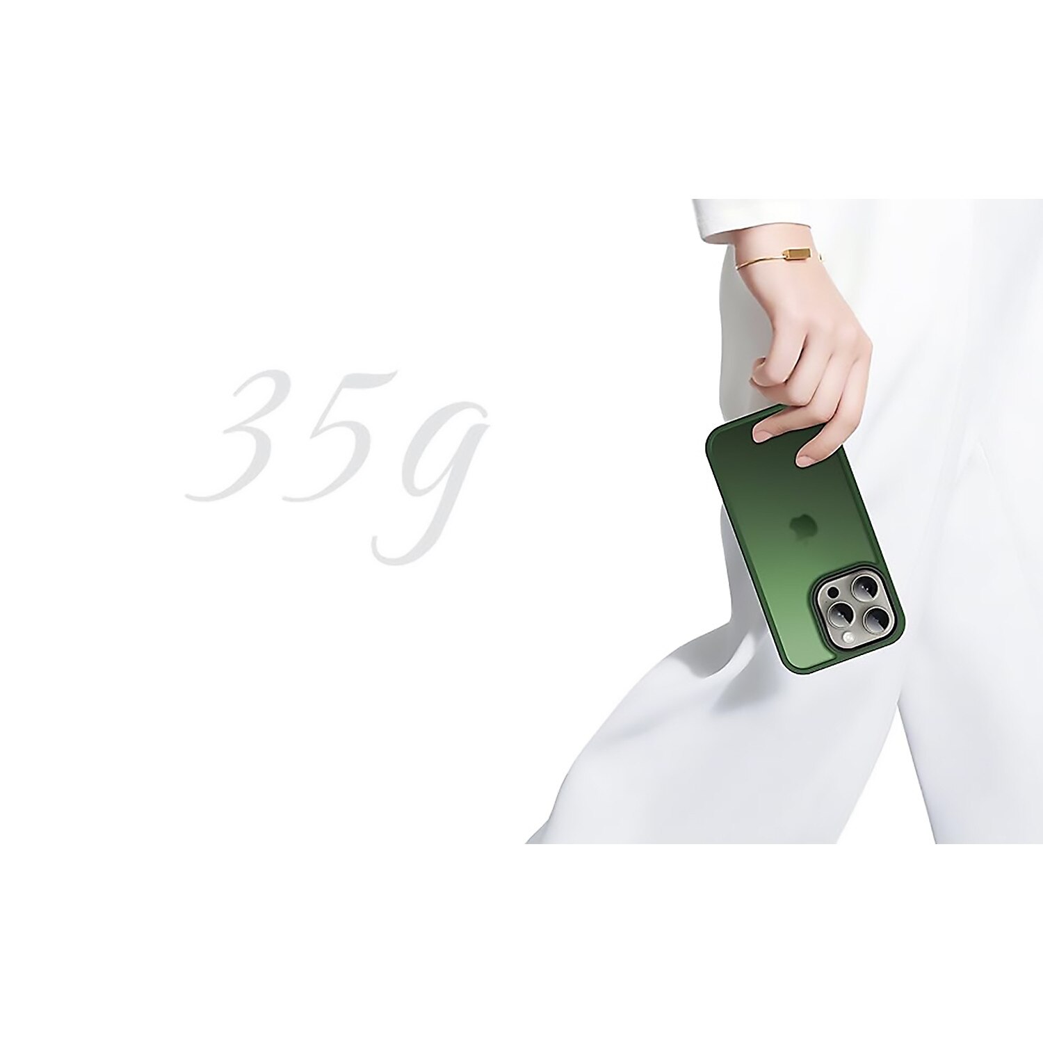 Husa pentru iPhone 15 PRO, MobileSmart, Hybrid ultra slim, carcasa spate Antisoc, Verde