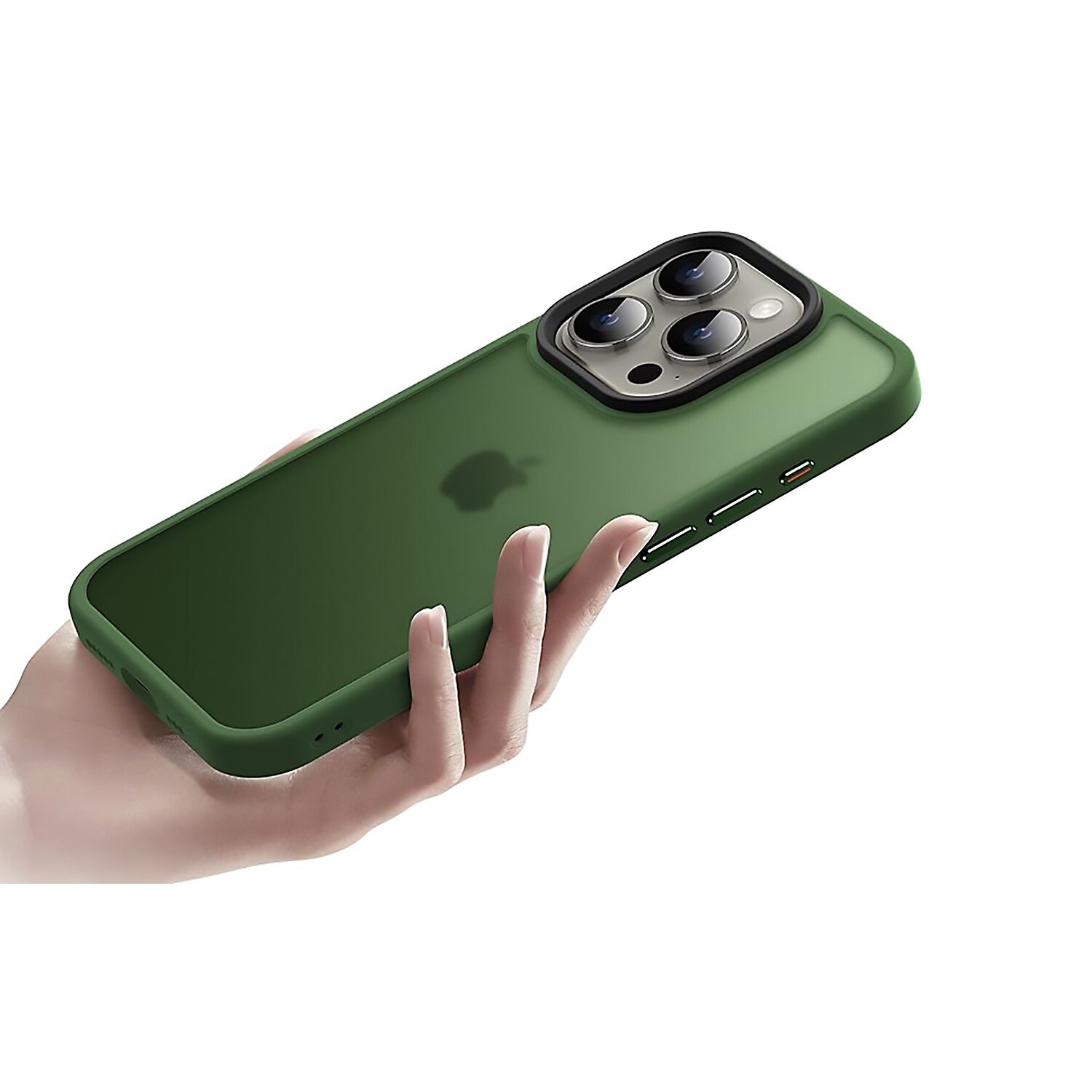Husa pentru iPhone 15 PRO, MobileSmart, Hybrid ultra slim, carcasa spate Antisoc, Verde