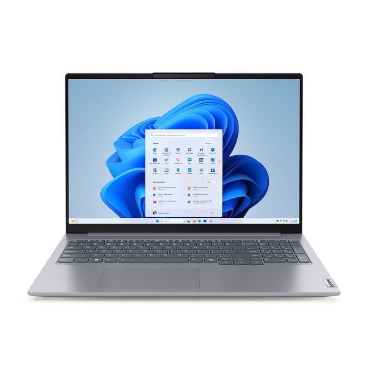 Laptop Lenovo ThinkBook 16 G7 ARP, 16" WUXGA, AMD Ryzen™ 7 7735HS pana la 4.75 GHz, 16 GB RAM DDR5, 512 GB SSD, AMD Radeon 680M, Windows 11 Home, Arctic Grey 512 GB