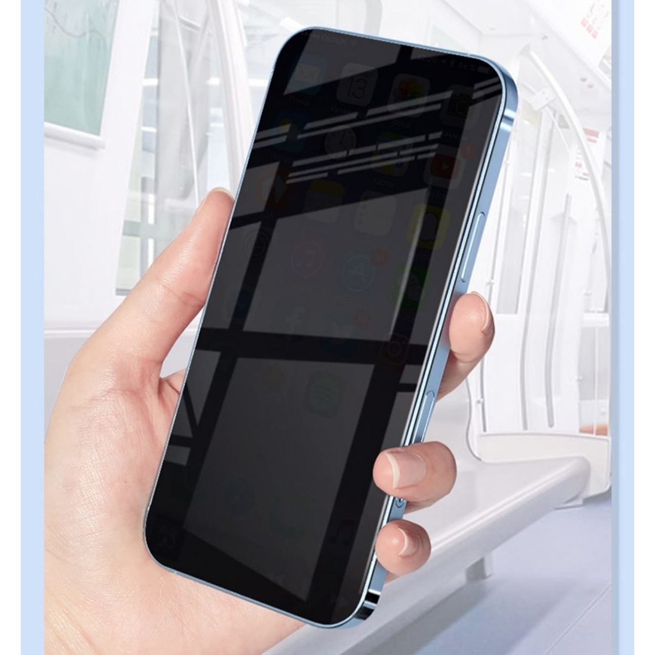 Folie sticla - PRIVACY MULLER Tempered Glass, compatibila cu SAMSUNG A55, Full Glue, 5D TehNology