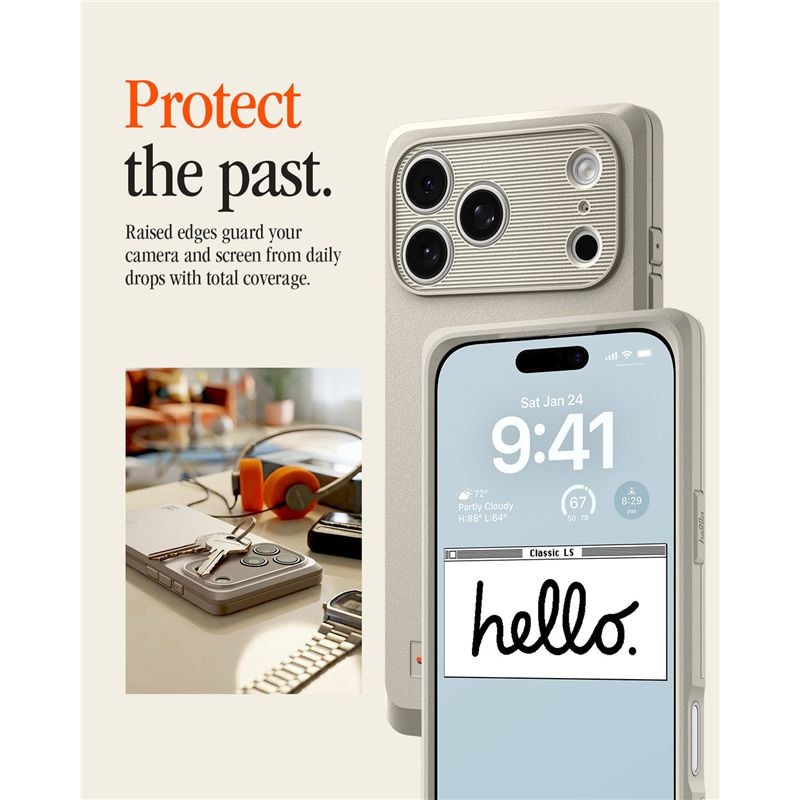 Husa Spigen Classic LS cu MagSafe compatibila cu iPhone 17 Pro, Stone