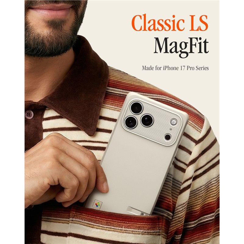 Husa Spigen Classic LS cu MagSafe compatibila cu iPhone 17 Pro, Stone