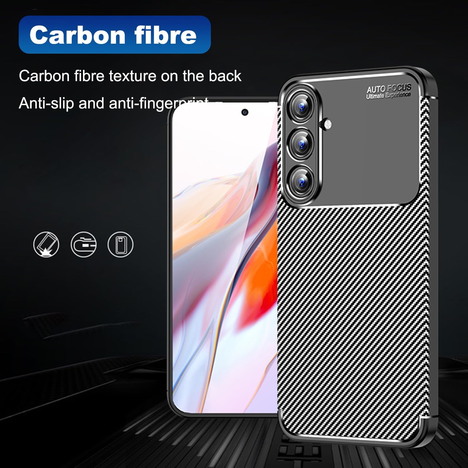 Husa Auto Focus Carbon ALC Mobile, Pentru Samsung Galaxy A16, - Negru