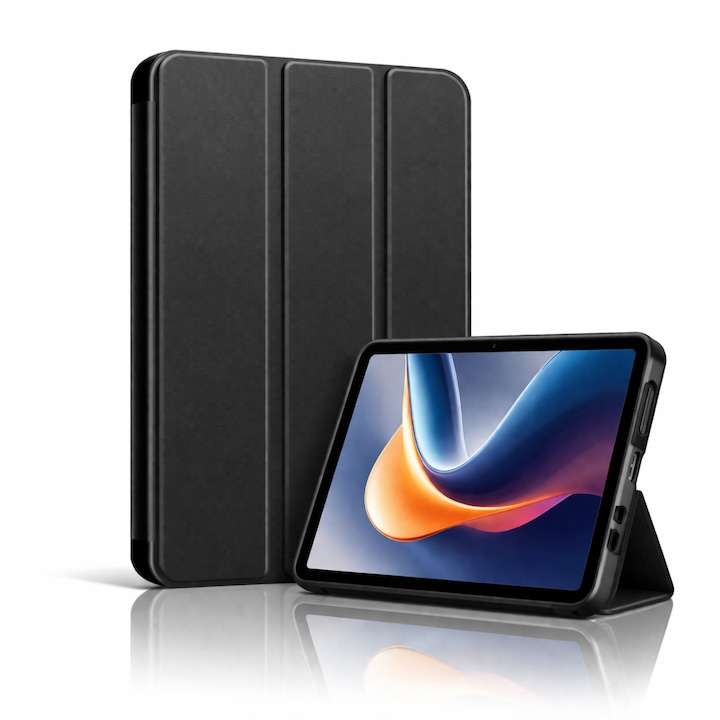 Husa tableta StandPro pentru Lenovo Tab One 8.7, Protectie 360°, Carcasa Rigida, Piele ECO, Anti-soc si Anti-zgarieturi, Negru