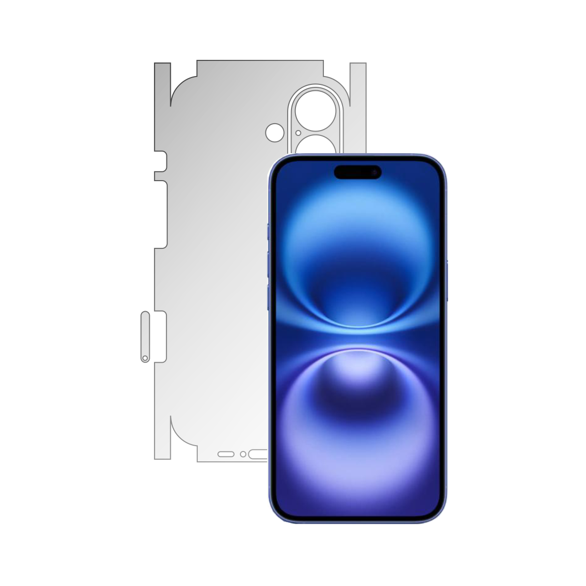 Folie Protectie Spate iSkinz pentru Apple iPhone 16 Plus - Invisible Skinz HD, 360 Cut, Ultra-Clear pentru Carcasa Spate si Laterale, Skin Adeziv Transparent