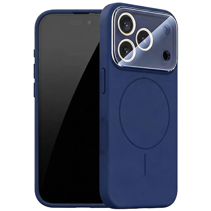 Husa pentru iPhone 14 Pro Max DaDen MagConverse, MagSafe, Incarcare Wireless, Protectie Camera, Design Slim Mat, Albastru
