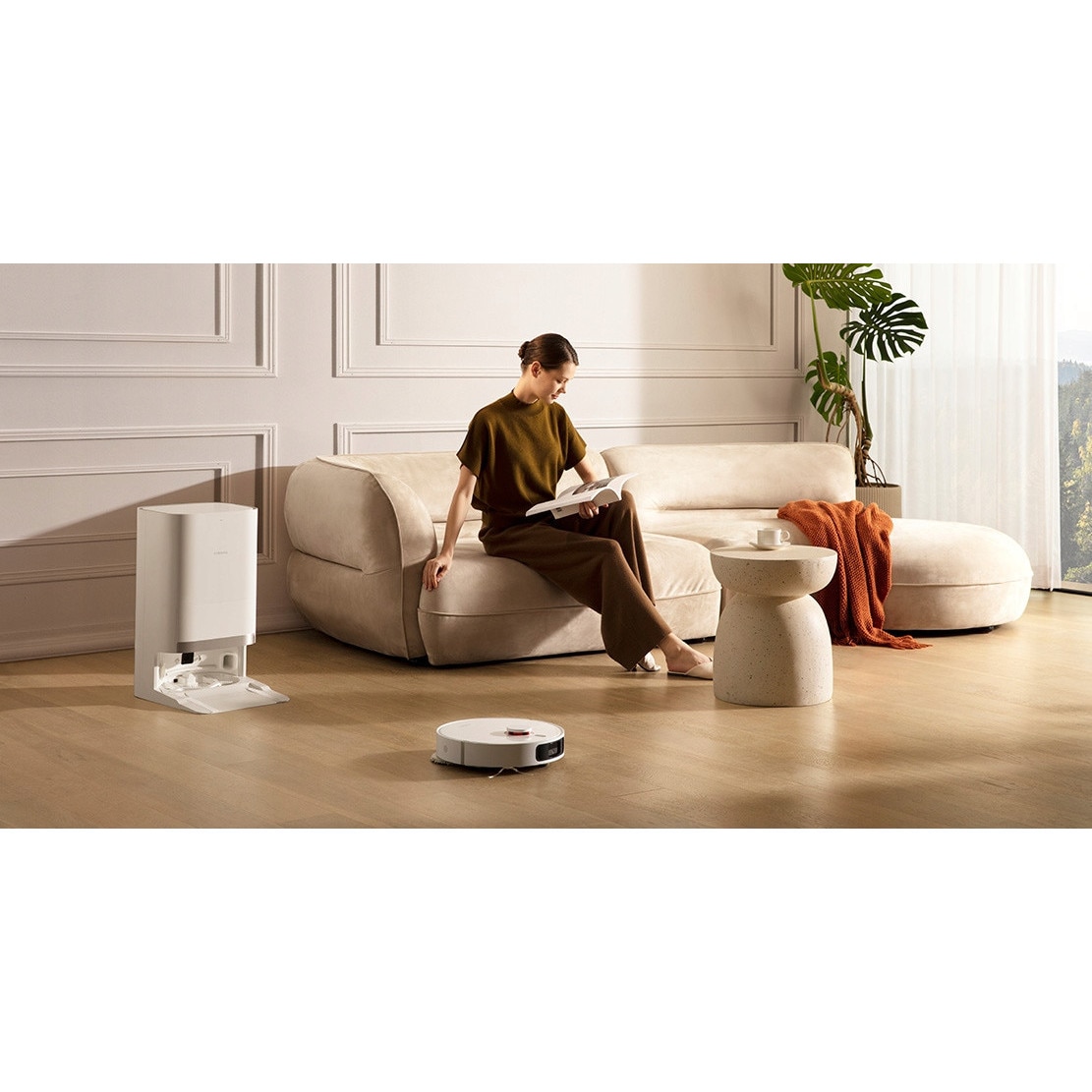 Robot de curățare, Xiaomi, X20 Plus, 6000Pa, alb, cu mop și autodotare, 35x9.7cm