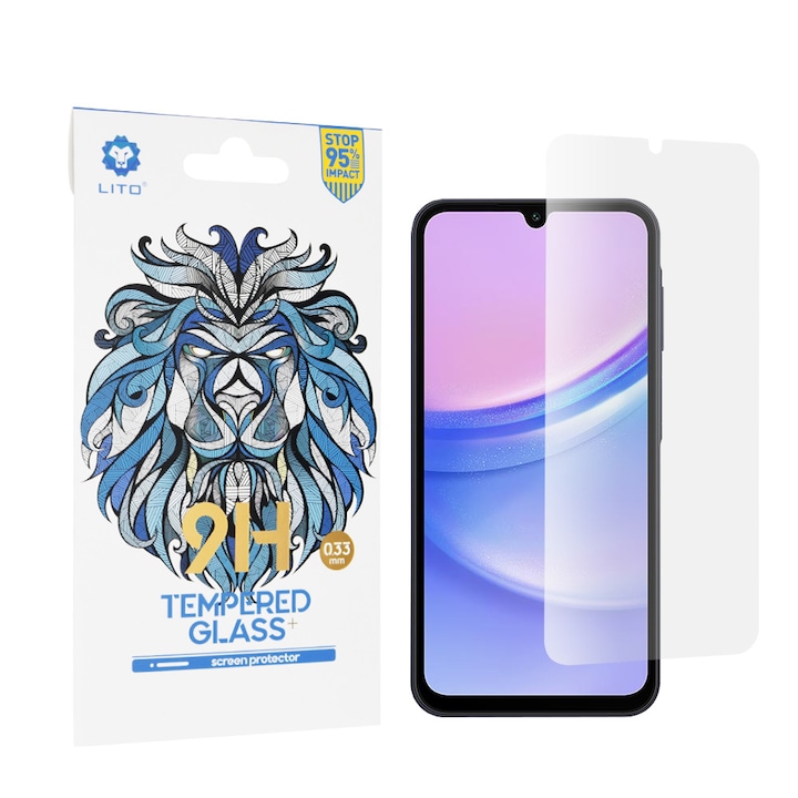 Folie de protectie Ecran Lito Classic pentru Samsung Galaxy M15 / A15 5G A156 / A15 A155, Sticla Securizata, Full Glue, 2.5D