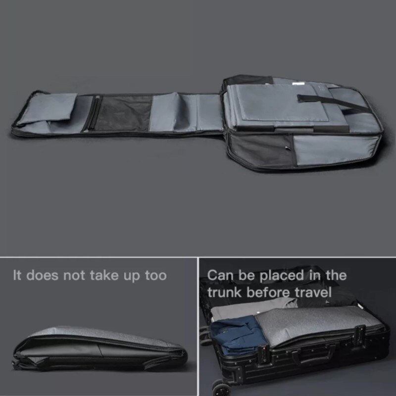 Rucsac laptop 15.6", structura 3D pliabila, cu port incarcare USB, Kingsons, 48x28x16 cm, Albastru
